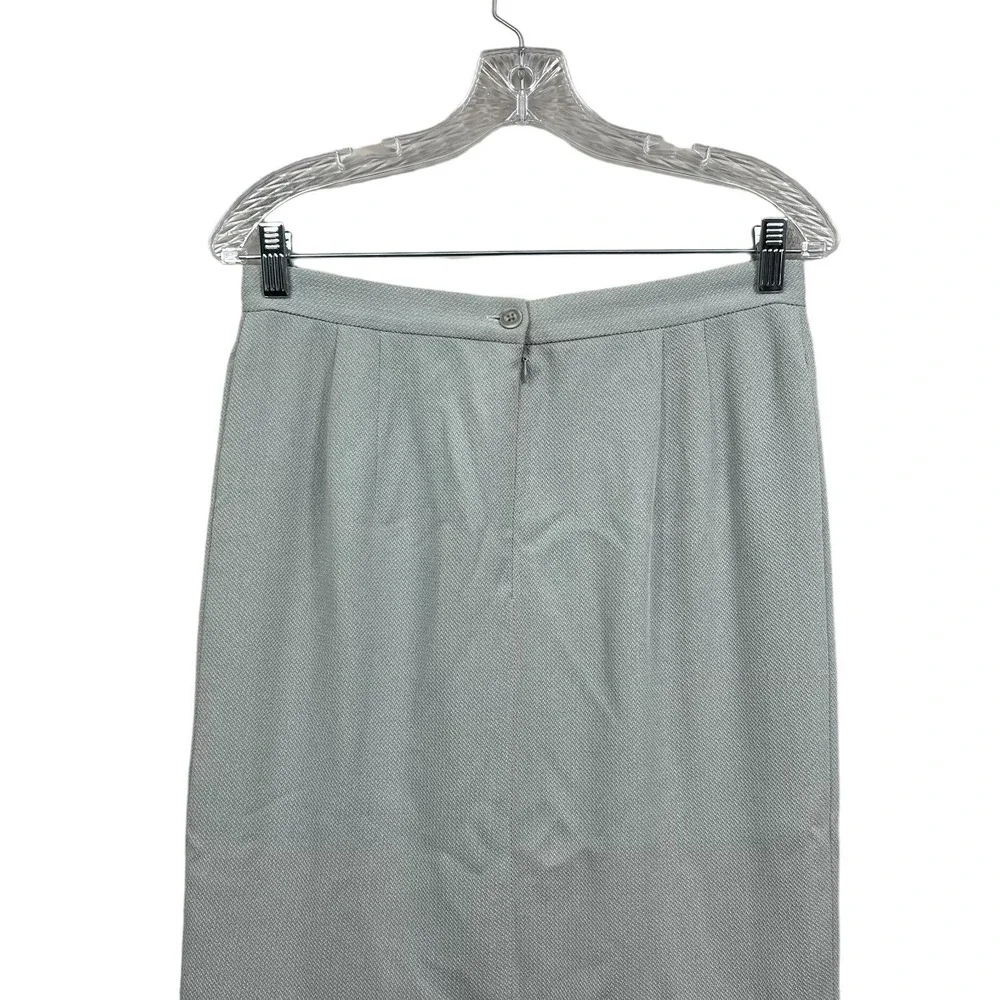 Ross Mayer Womens Pencil Skirt Front Slit Vent Lined Back Zip Light Grey Sz 12*